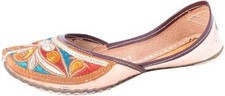 Women Mojari Leather Jutti Handmade Traditional Punjabi Khussa Flip-flops Shoes