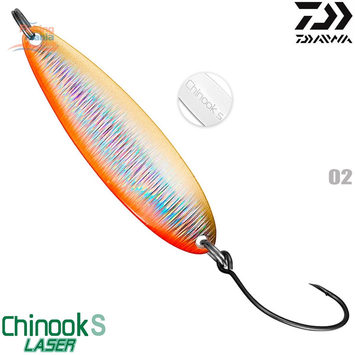 Daiwa CHINOOK S LASER 10 g 53 mm Trout Spoon Assorted Colors | eBay