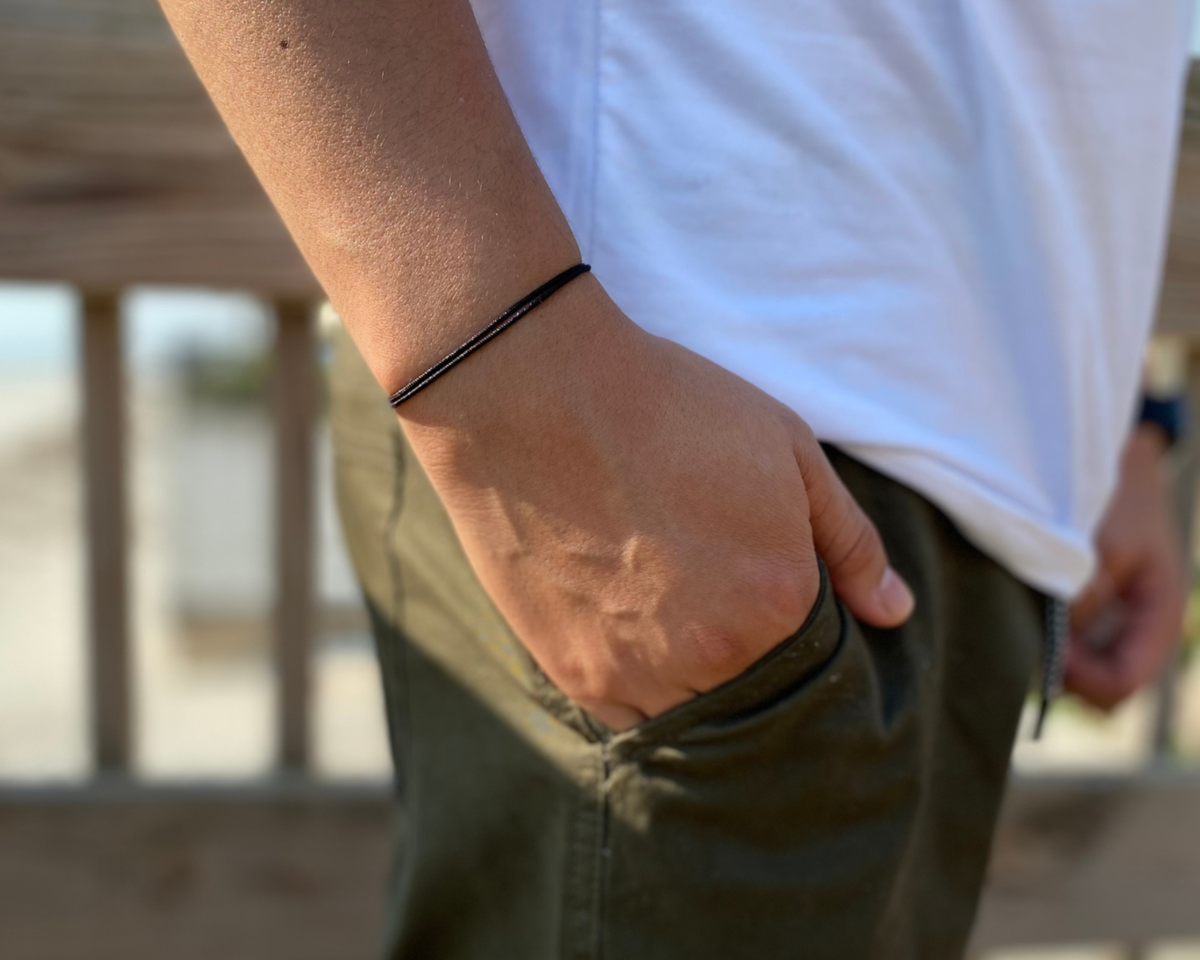 Adjustable Cord Bracelet Water-Resistant Minimal Jewelry for Men