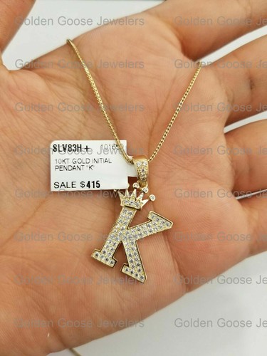 Clearance Yellow Gold Crown Initial 