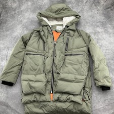 Orolay Jacket Women Xsmall Green Thickened Down Puffer Hood Zip Sides Pockets