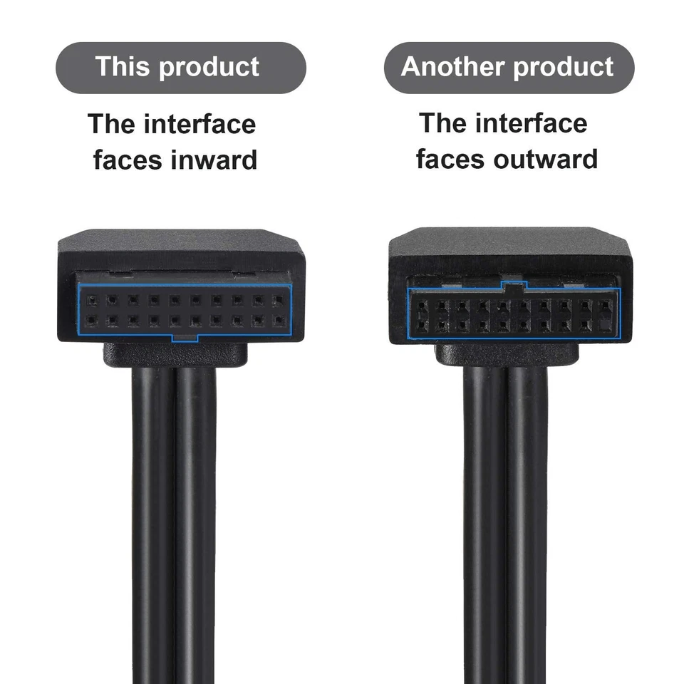 SATA USB Extension Cable USB 3.0 Motherboard Front 19 Pin Male to Female - Image 2 of 4