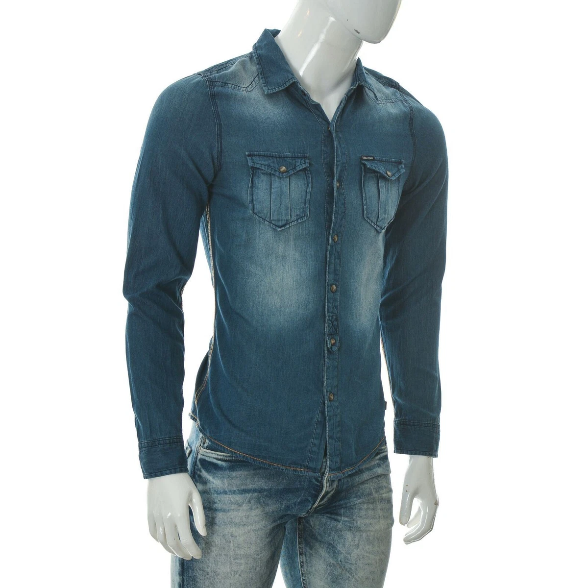Two pocket hotsell denim shirts