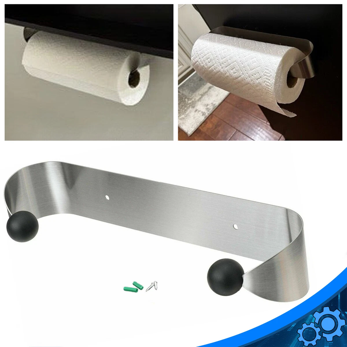 Paper Towel Holders - Under Cabinet Paper Towel Roll Rack Mount