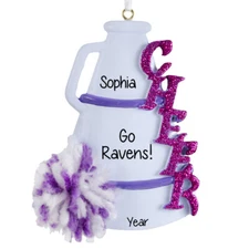 Cheer Purple Personalized Christmas Tree Ornament