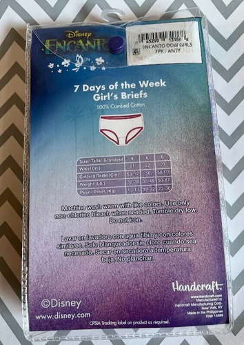NEW ~ DISNEY ~ ENCANTO ~ 7 DAYS OF THE WEEK GIRLS' BRIEFS ~ SIZE 4 ~ 1 or ALL - Picture 2 of 3