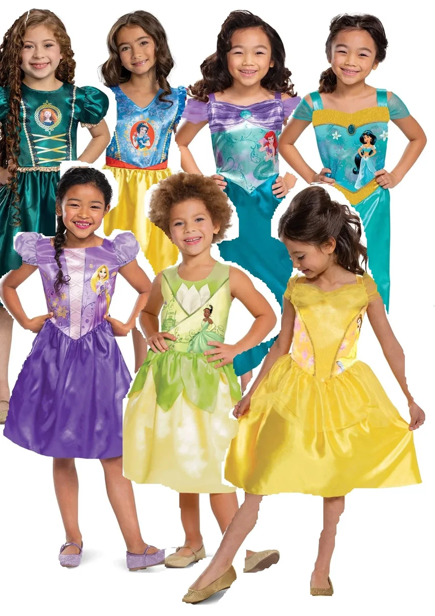 Disney Princess Costume Girls Fairytale Fancy Dress Kids Licensed Book Day  Outfi