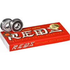 BONES SUPER REDS Skateboard Bearings 8-Pack 8mm Precision Size 608 (Standard)