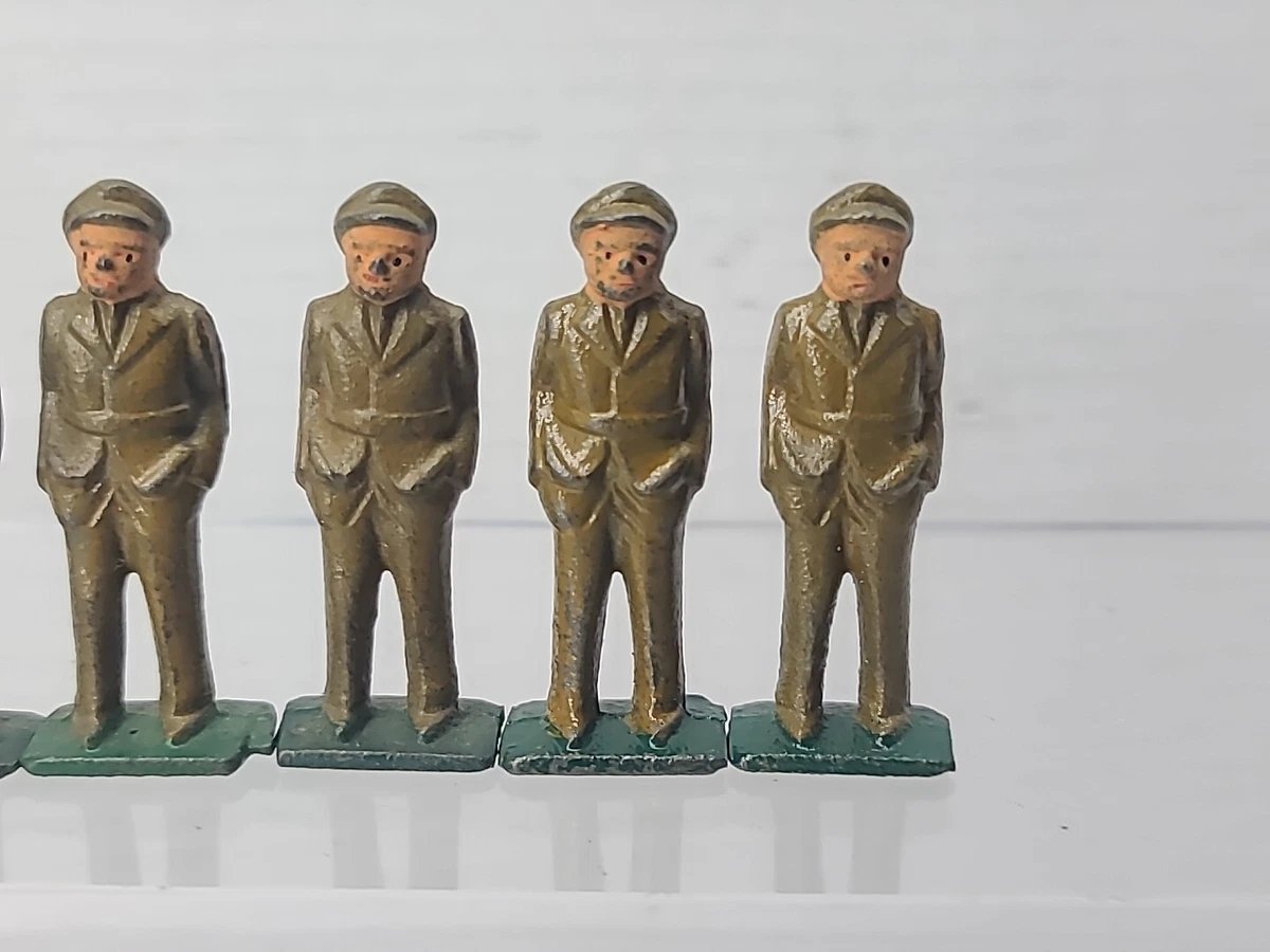 5 Barclay Manoil Gray Iron Cast Metal Painted US Soldiers WWI 2" Figures