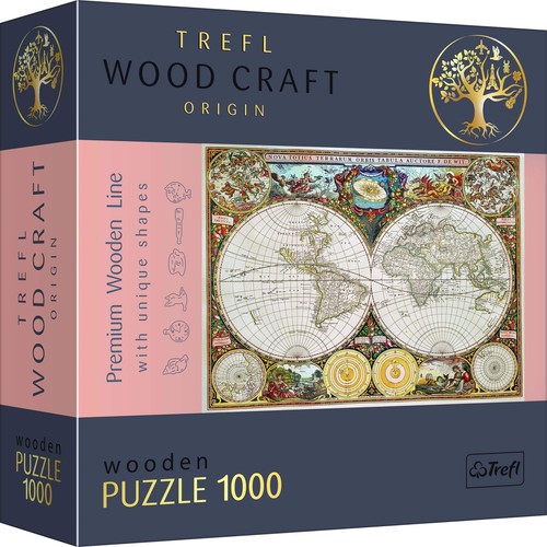 Trefl Wood Craft Puzzle in legno 1000 pezzi - Mappa del mondo antico - Foto 5 di 10