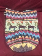 Multicolor Crochet Knit Boho Shoulder Bucket Bag