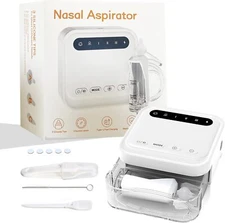 Electric Nasal Aspirator for Baby with Build-in Storage, Rechargeable 6 White 