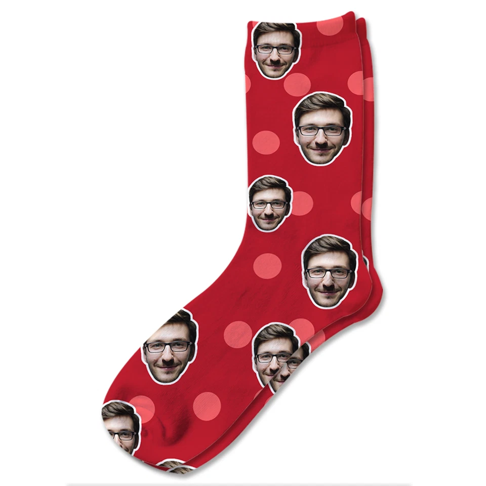 Calcetines fotográficos personalizados lunares añade cualquier foto elige cualquier color gran regalo Foto 4 de 4