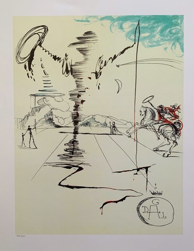 SALVADOR DALI DON QUIXOTE CHEVALIER SPINNING MAN Limited Edition Lithograph Art - Picture 11 of 11