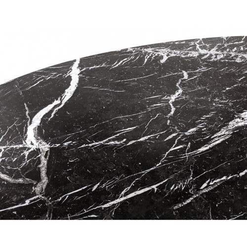 SIGERICO | TAVOLINO MODELLO TULIP CON PIANO IN MARMO NERO MARQUINIA E BASE NERO - Foto 2 di 2