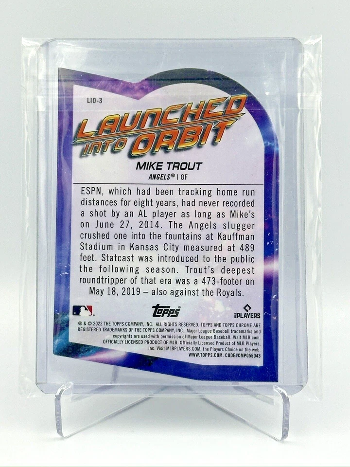 2022 Topps Cosmic Chrome Launched Into Orbit Mike Trout #LIO-3 - Image 2 of 2