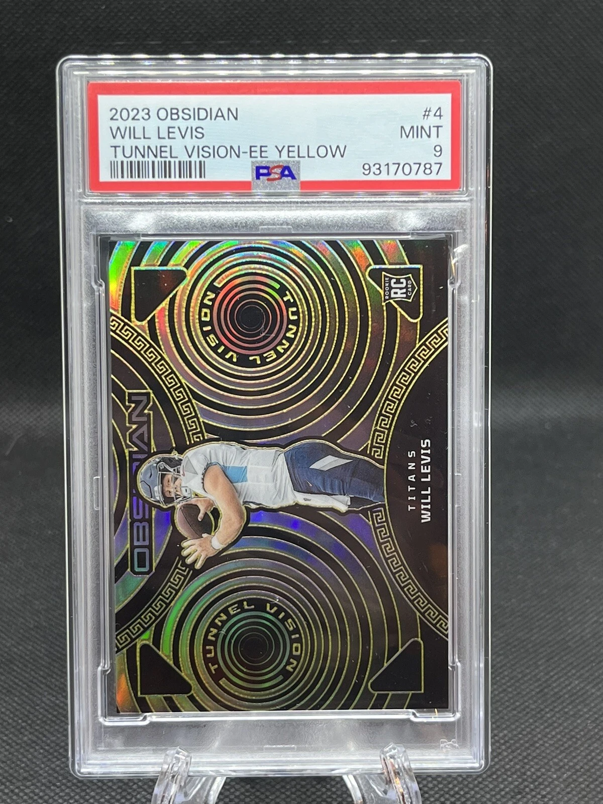 Will Levis Panini Obsidian Tunnel Vision #4 Electric Etch Yellow