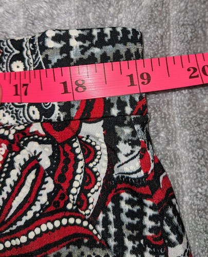 Jones Studio Paisley Midi Skirt Pull On Sz. 2X Black Red NWOT - Picture 4 of 6