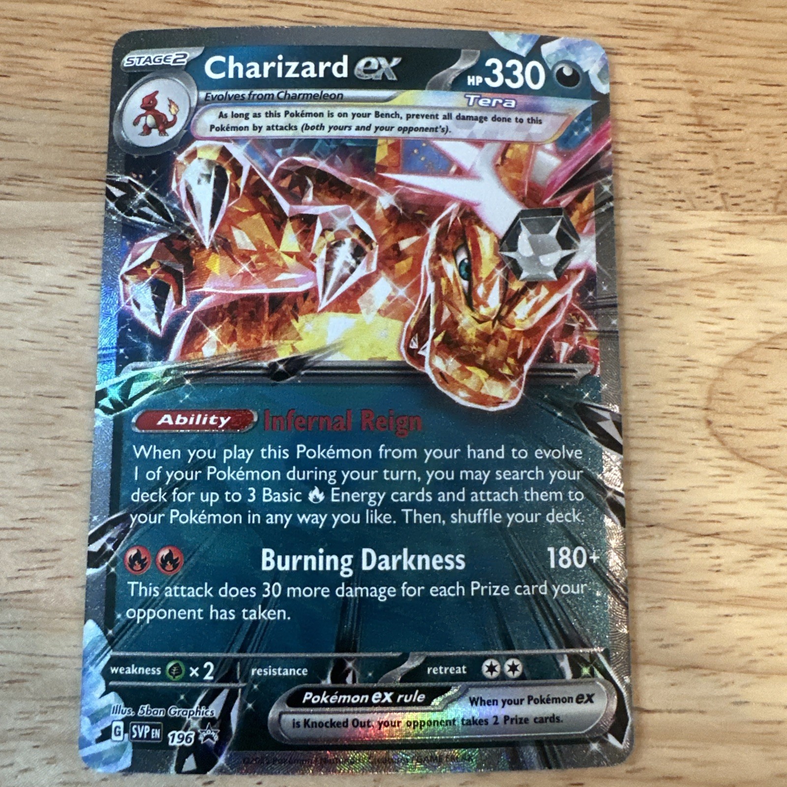 Pokemon TCG Charizard ex 196 Scarlet & Violet Black Promo Rare Holo NM