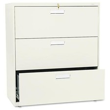 The Hon 683LL Brigade 600 Series File Cabinet 3 Drawer Putty Steel