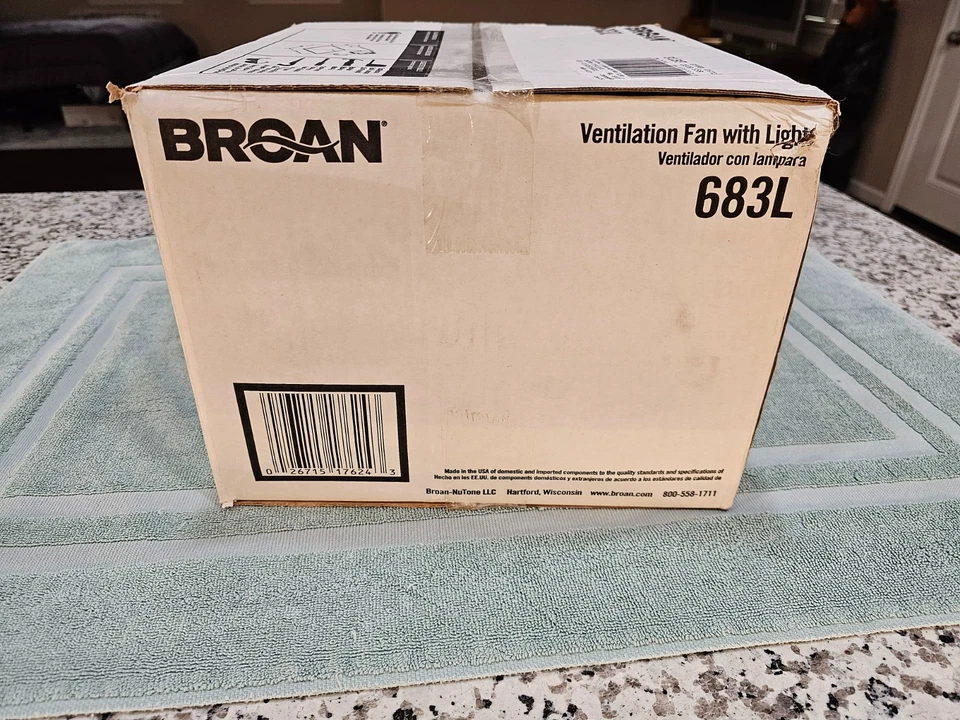 BNIB BROAN BATHROOM VENTILATION FAN WITH LIGHT 80CFM 2.5SONES  - Image 4 of 4