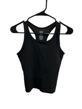 Athletic Works Black Built-In Bra Racerback Tank Top Size Small Active Sporty