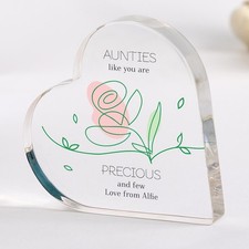 2D Flat Gift for Auntie Acrylic Plaque Cute Gift from Niece or Nephew 'Aunties