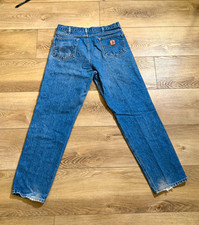 36x32 UNION Made in USA Carhartt Men's Relaxed Fit Straight Blue Denim Jeans