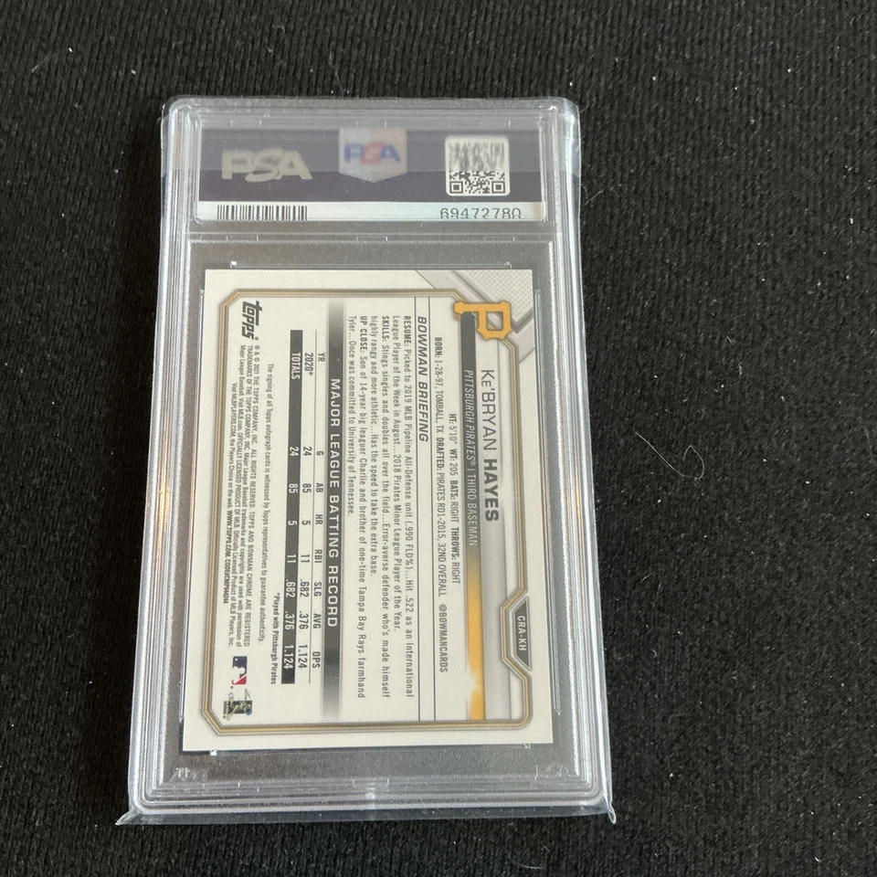 Ke'Bryan Hayes 2021 Bowman Chrome Rookie Autographs #CRAKH Auto PSA 9 - Image 2 of 2