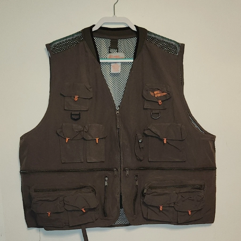 Master Sportsman Rugged Outdoor Gear Mesh Olive Green Fishing Vest Size 3XL
Opens in a new window or