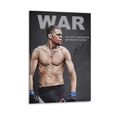 Boxing Star Nate Diaz The War Signed Poster Canvas Painting Wall Art Home Dec