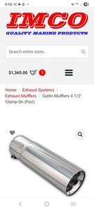 IMCO 4.5" Gatlin Slip-On style Muffler