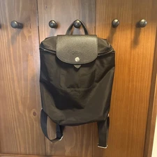 Longchamp Le Pliage Small Backpack Nylon Leather Black