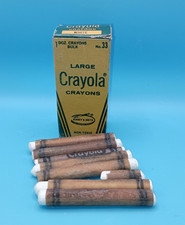 Vintage Binney Smith Crayola Large Crayons, 8 White, Box No. 33