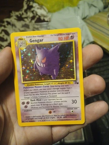 Pokemon Gengar Holo Rare 5/62 Fossil Base Set