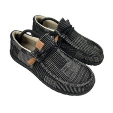 Hey Dude Wally Workwear Shoes Mens Size 13 Black Patchwork Slip On Loafers