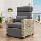 1PC Grand Patio Recliner Chair 150° Lay Flat w/Flip Table Reclining Lounge