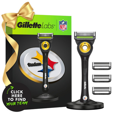 Gillette Labs Special NFL Steelers Edition Shaving Razor for Men - 1 Handle, 4 R