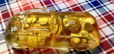 Vintage 80’s Yellow Porsche 911 Carrera / Jaguar Xke Paperweight Floating Coins
