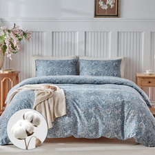 Cotton Duvet Cover King Size - 100 Cotton Reversible Paisley Duvet Cover Set wi