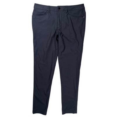 Lululemon ABC Slim Warpstreme Pants Mens 32 Black Tech Chino Casual Golf LM5552S