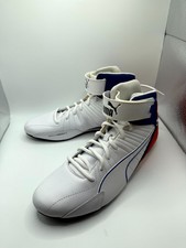BMW Motorsport x Puma Kart Cat Mid 307887-02 Hombres 10 Tenis Zapatos de Cuero Blanco