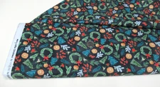 Michael Miller quilt-craft fabric HOLIDAY DECOR black 2 yds (ddc-12328) X-Mas