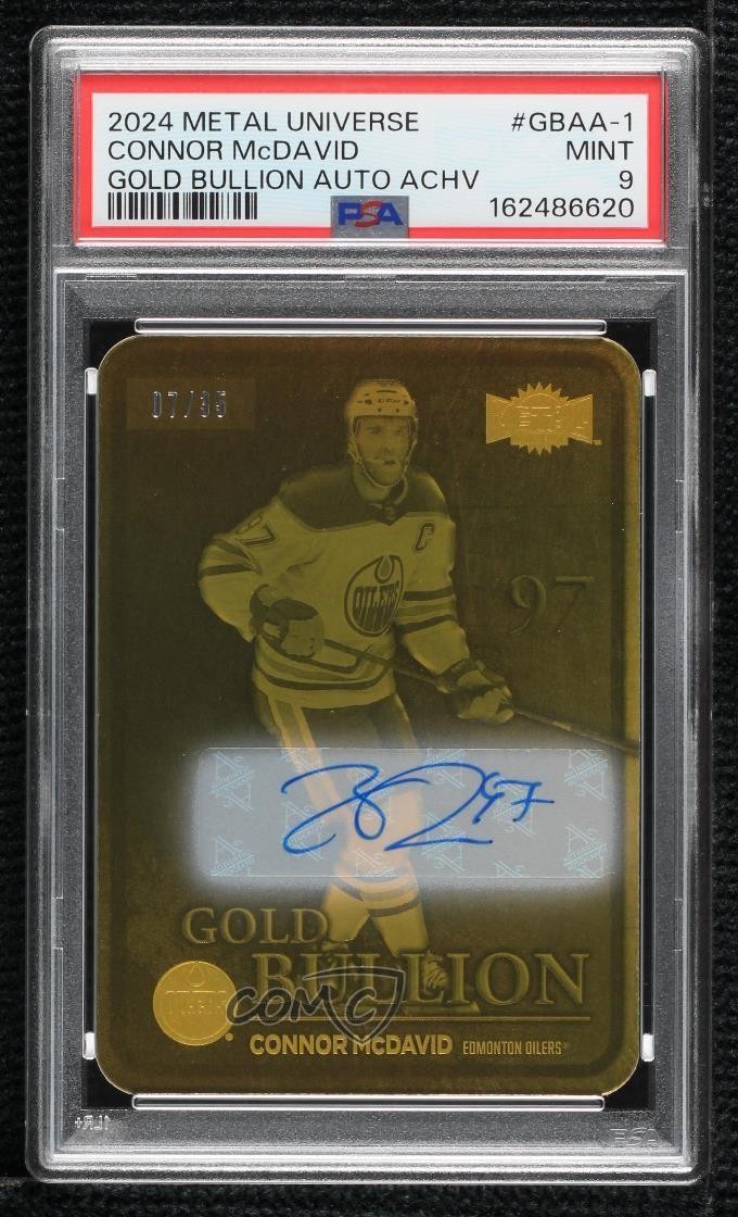 2024 Metal Universe Gold Bullion Achievement 7/35 Connor McDavid PSA 9 Auto