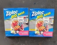 Ziploc Big Bag 4 XL 10 Gallon 24"x20"x7" Double Zip Lock Lot Of 2 BOXES 8 Bags