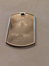 Authentic Vintage Gucci Dog Tag For Pendant Necklace Sterling Silver 925 