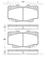 Triscan Bremsbelagsatz, Scheibenbremse 8110 13076 FüR Toyota