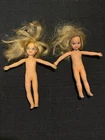 2 VTG 1960 Barbie Tutti Little Sister Doll Blonde Blue Eye HAS DAMAGE SEE PHOTOS