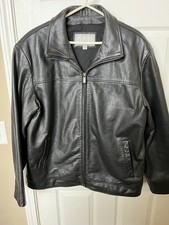 Wilson's leather M Julian Bomber Moto Biker motorcycle jacket Size L Lined Soft