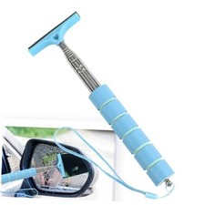 Car Mirror Squeegee, Retractable Car Rearview Mirror Wiper, Side 1PCS Blue